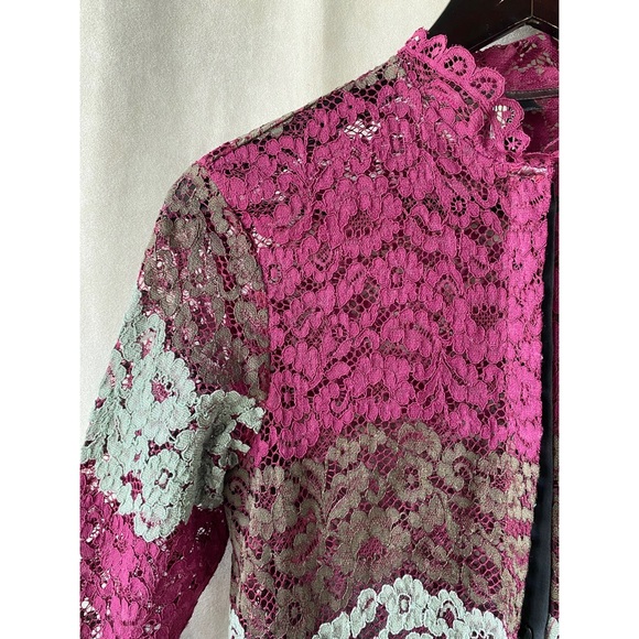 Topshop Boutique Lace 3/4 Sleeve Blouse - Picture 3 of 7